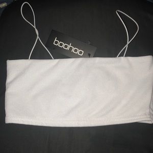 BRAND NEW!!! WHITE SQUARE NECK STRAPPY BANDEAU TOP
